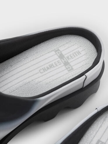 Gradient Wave Slip-On Mules, Black, hi-res