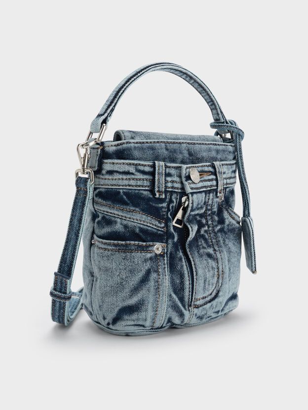 Arita Denim Jeans Bucket Bag, Denim Blue, hi-res