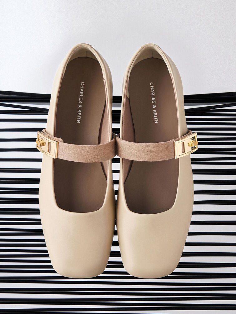 Lando Two-Tone Mary Jane Pumps, Chalk, hi-res