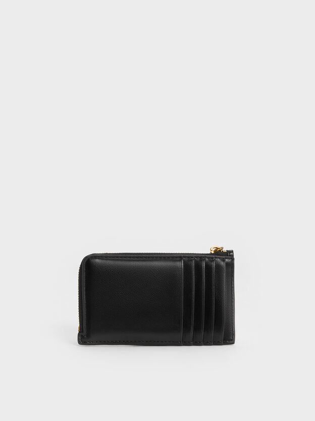Cesia Zip-Around Card Holder, Black, hi-res