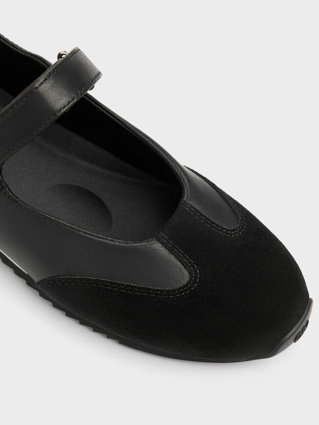 Jace Leather & Suede Mary Jane Sneakers, Black, hi-res