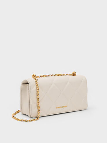 Paffuto Quilted Wallet On Chain, Cream, hi-res