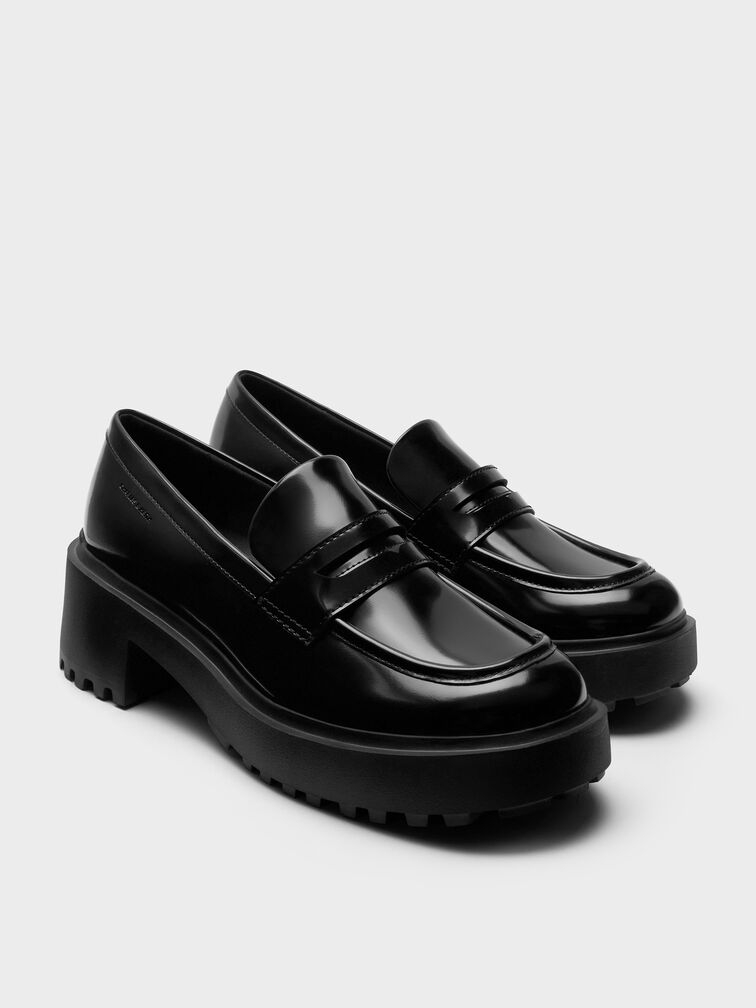 Evan Platform Loafers, Black Box, hi-res