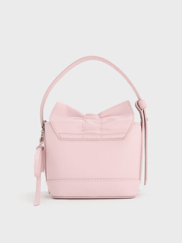 Kadee Ruched Bow-Charm Mini Bag, Cotton Candy Pink, hi-res