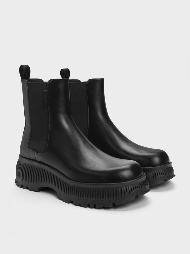 Darra Ridged-Sole Ankle Boots, Black, hi-res