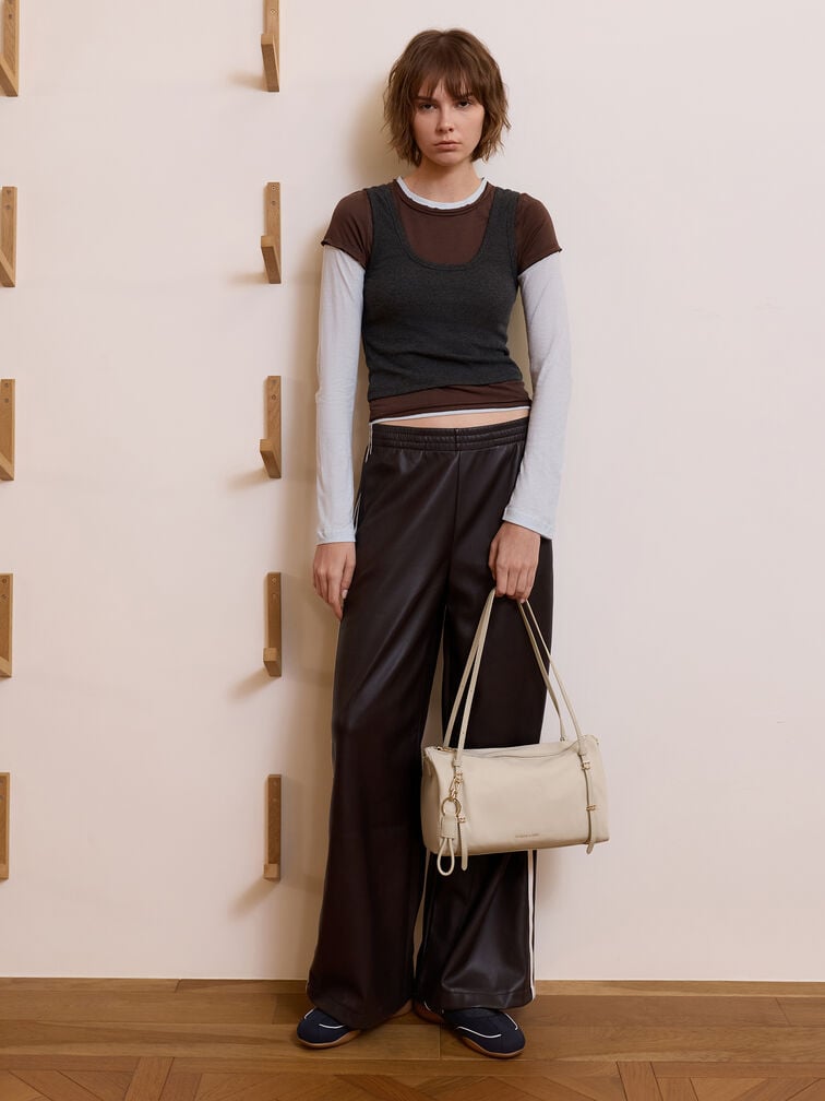 Levy Nylon Shoulder Bag, Dusted Oat, hi-res