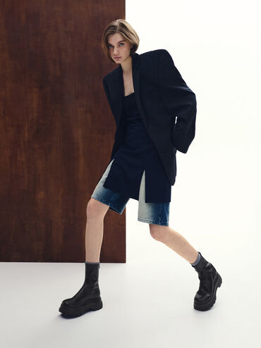 Leoi Chunky Ankle Boots, Black, hi-res