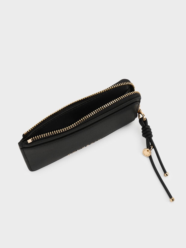 Everleigh Zip-Around Card Holder, Black, hi-res