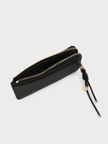 Everleigh Zip-Around Card Holder, Black, hi-res