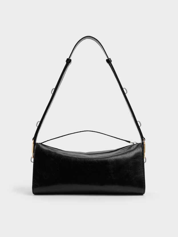 Delfina Elongated Shoulder Bag, Noir, hi-res