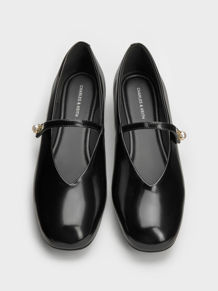 Marie Pearl Mary Jane Flats, Black Box, hi-res