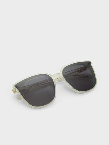 Paige Bow Square Sunglasses, Mint Green, hi-res