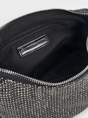 Patent Crystal-Embellished Two-Way Bag, Noir, hi-res