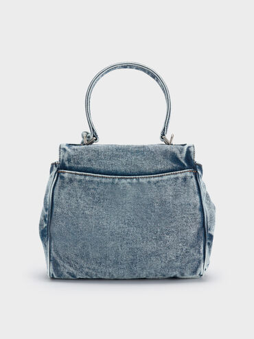Arita Denim Jeans Top Handle Bag, Denim Blue, hi-res