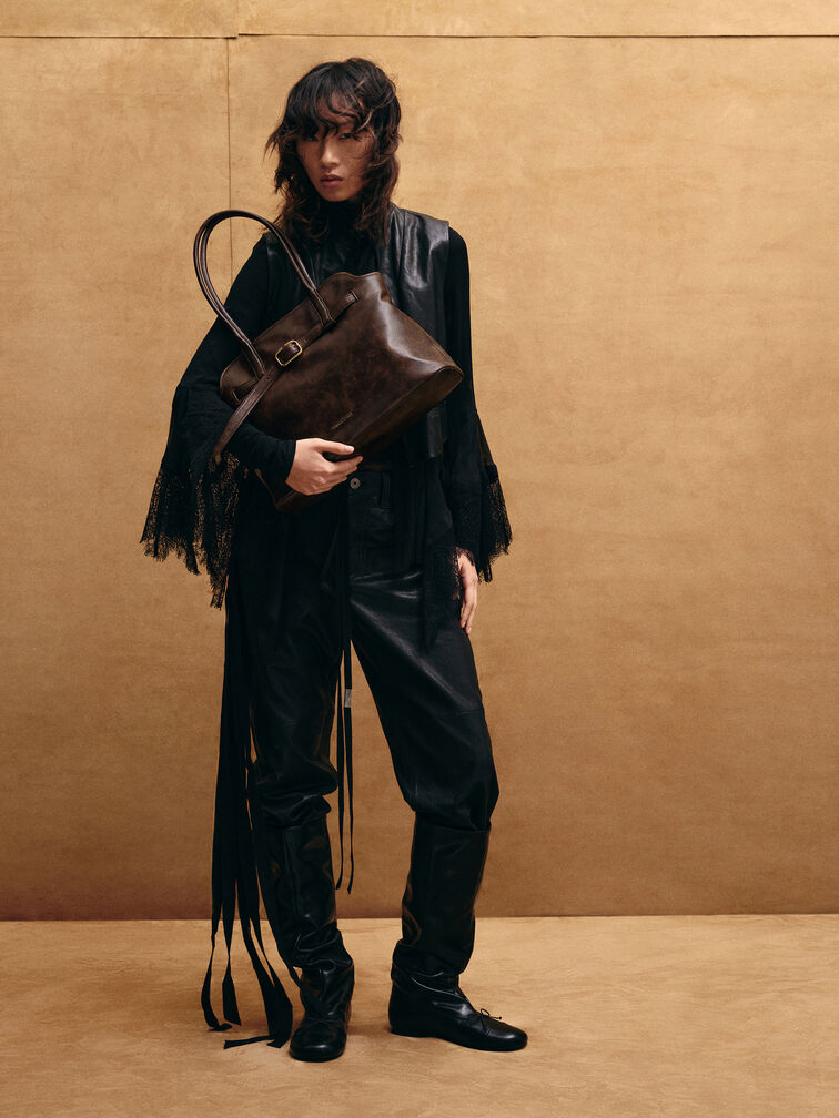 Gael Studded Slouchy Knee-High Boots, Black, hi-res