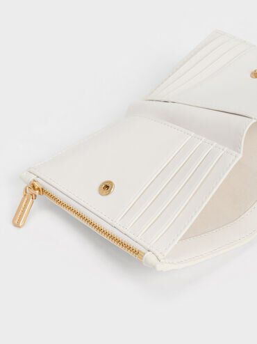 Gemma Quilted Card Holder, White, hi-res