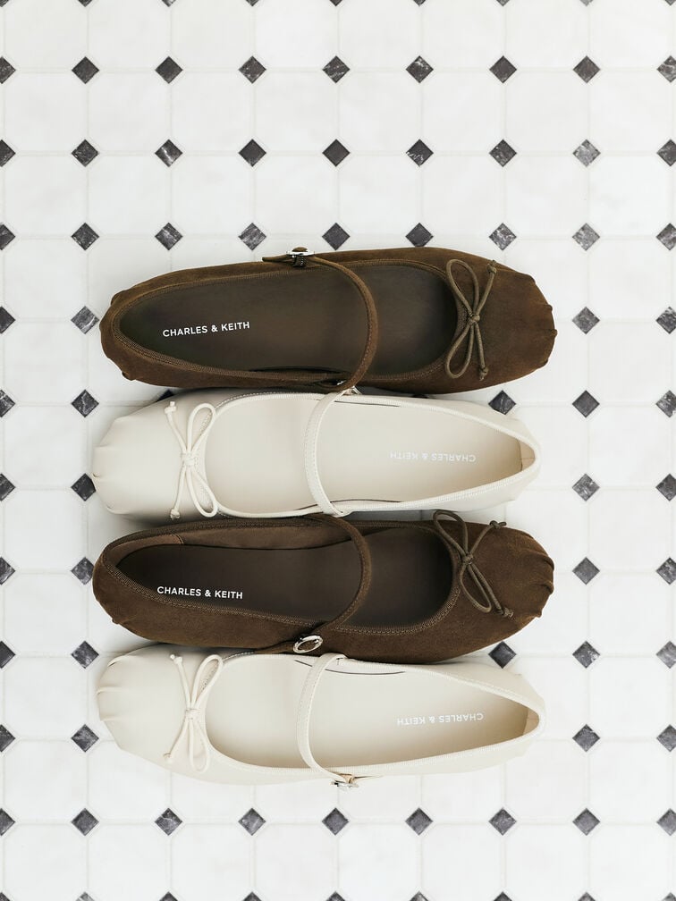 Emiko Bow Mary Jane Flats, Chalk, hi-res