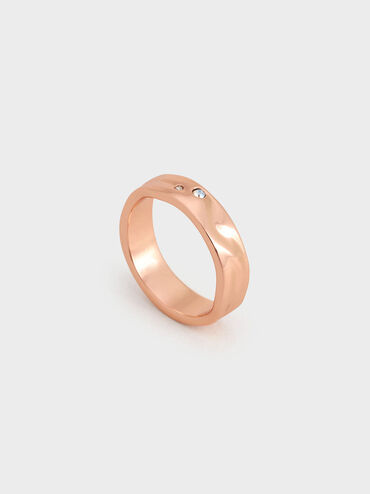Ottilie Crystal Sculptural Ring, Rose Gold, hi-res