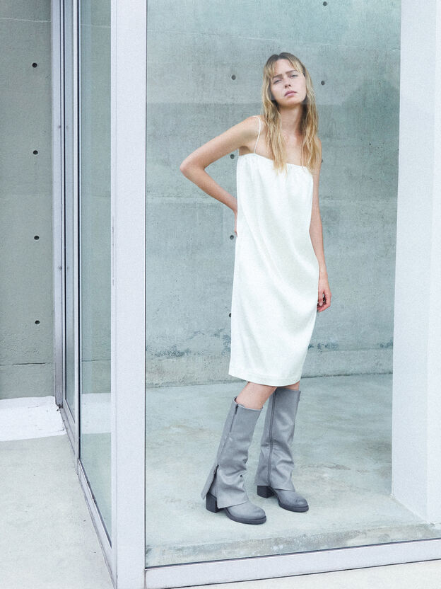 Louise Burnished Knee-High Boots, Light Grey, hi-res