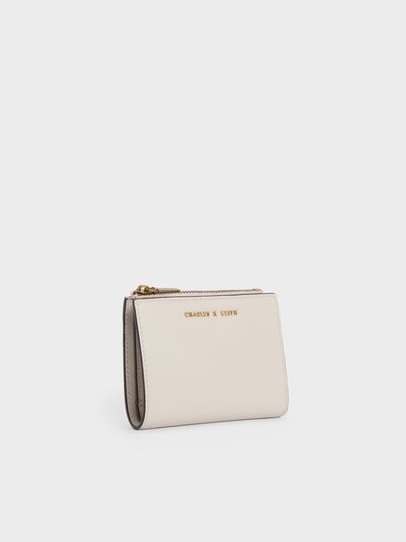 Harmonee Top-Zip Small Wallet, Ivory, hi-res