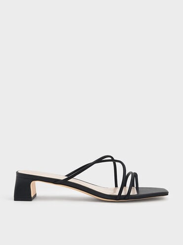Meadow Strappy Toe Ring Sandals, Black, hi-res