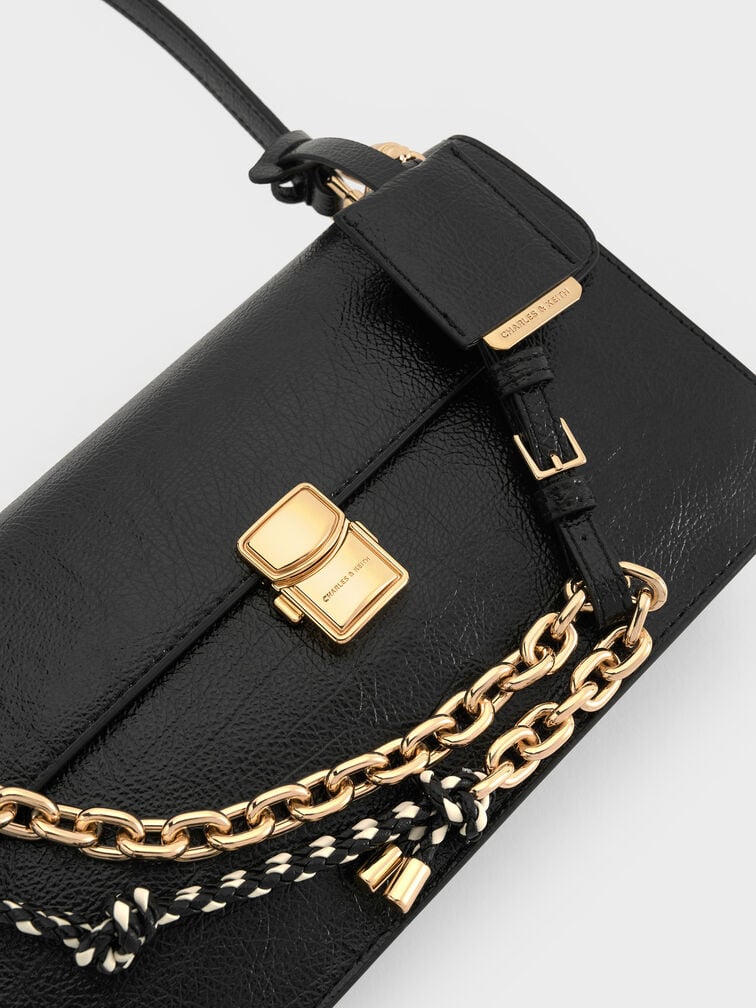 Acelynn Rope-Chain Shoulder Bag, Black, hi-res