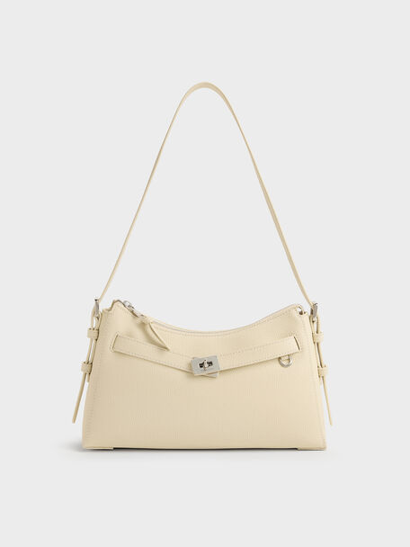 Dinora Belted Shoulder Bag, Chalk, hi-res