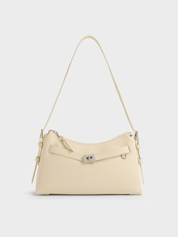 Dinora Belted Shoulder Bag, Chalk, hi-res