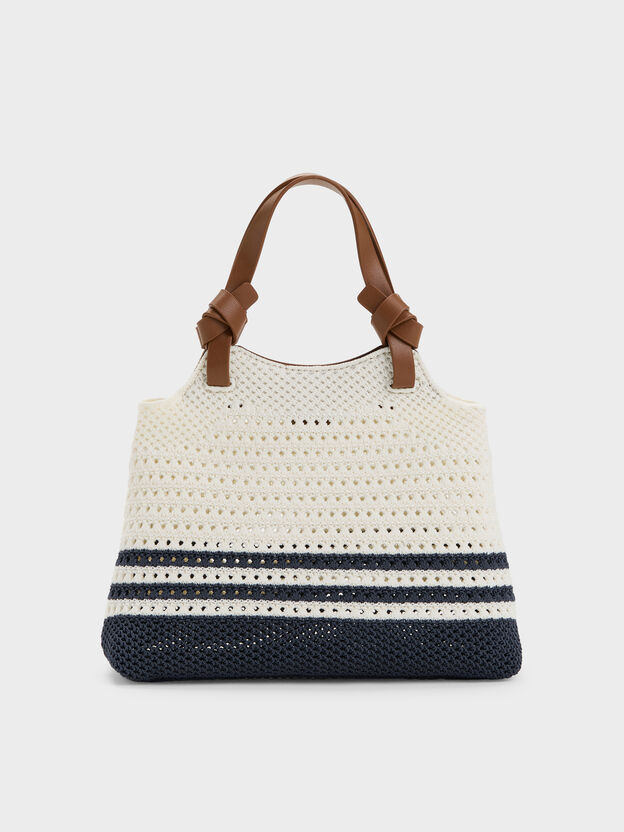 Mini Ida Striped Knitted Tote Bag, Multi, hi-res