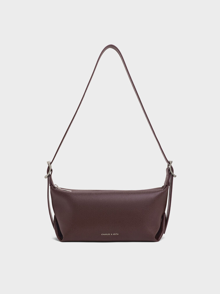 Larsen Buckle-Strap Slouchy Shoulder Bag, Plum, hi-res