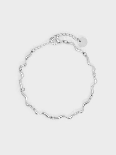 Emilia Wavy Bracelet, Silver, hi-res
