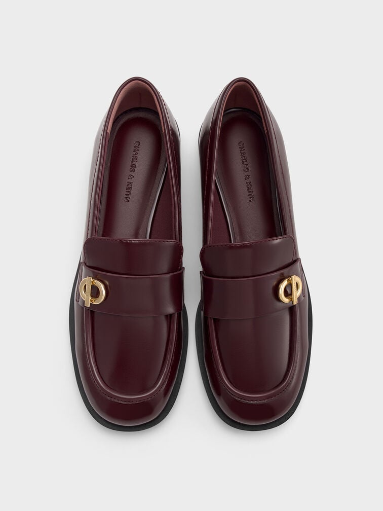 Marley Metallic-Accent Loafers, Burgundy, hi-res
