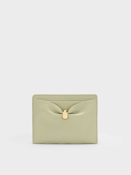 Halsey Ruched Card Holder, Pale Sage, hi-res