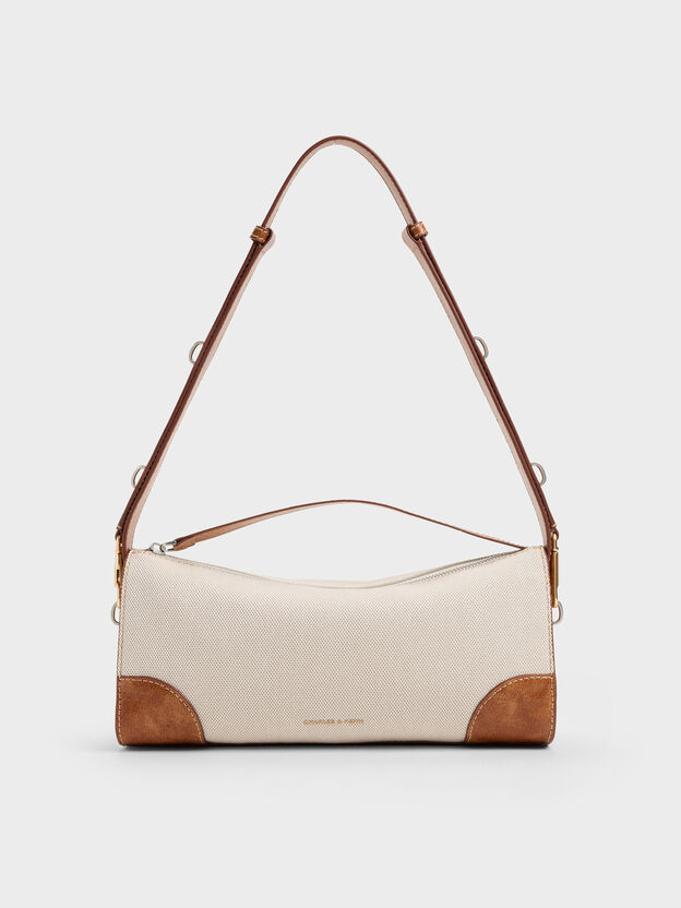 Delfina Canvas Elongated Shoulder Bag, Multi, hi-res