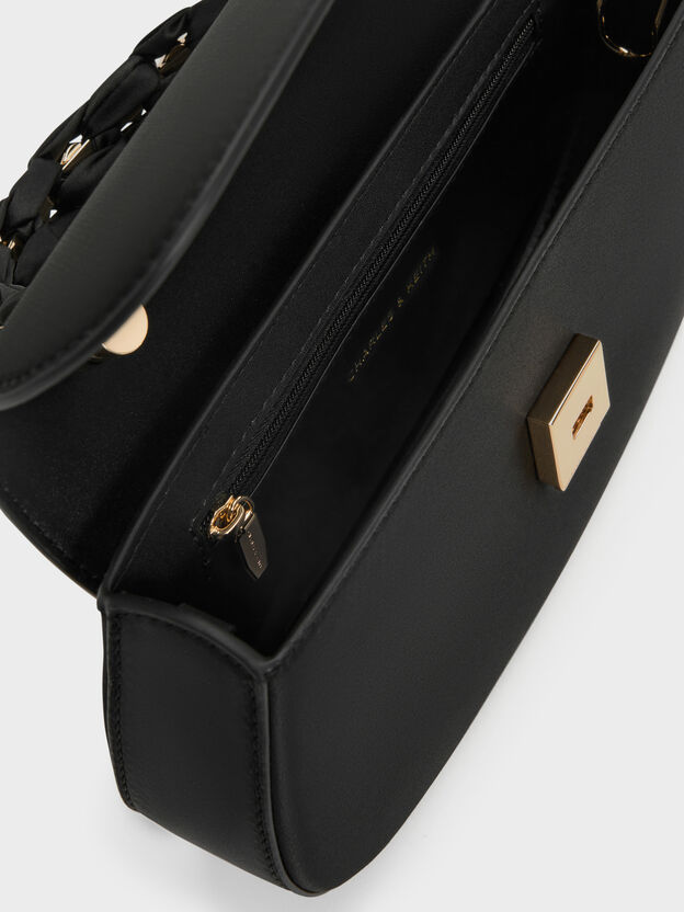 Eilian Braided Top Handle Bag, Black, hi-res