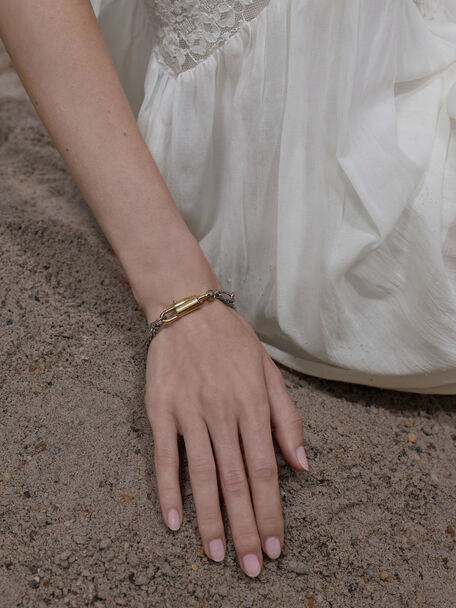 Delfina Two-Tone Double-Chain Bracelet, Multi, hi-res