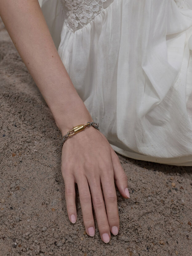 Delfina Two-Tone Double-Chain Bracelet, Multi, hi-res