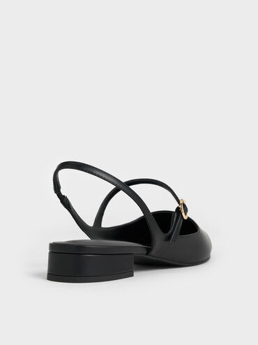 Roxane Slingback Mary Jane Flats, Black, hi-res