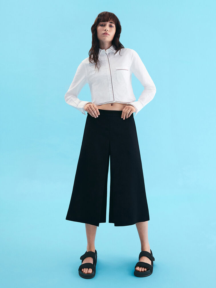 Mesh Double-Strap Slingback Sandals, Black Textured, hi-res