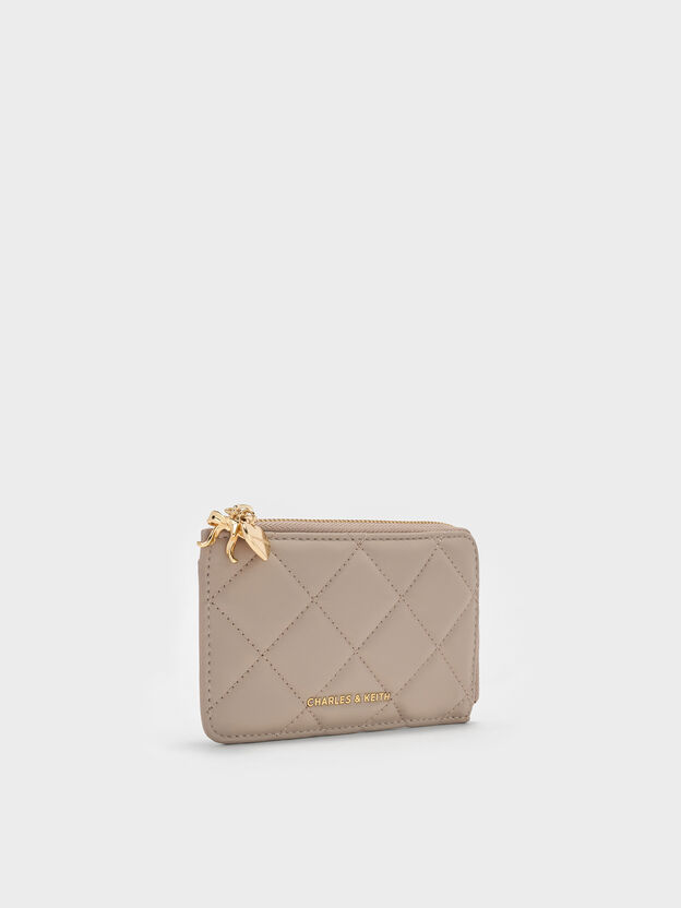 Arrietty Quilted Zip-Around Wallet, Taupe, hi-res