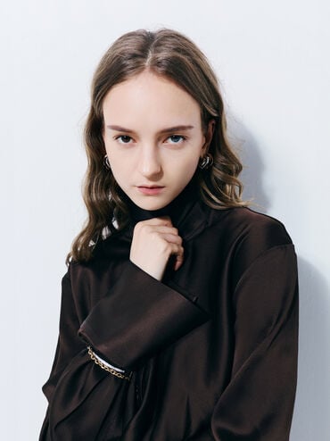 Hermione Crystal Bangle, Silver, hi-res