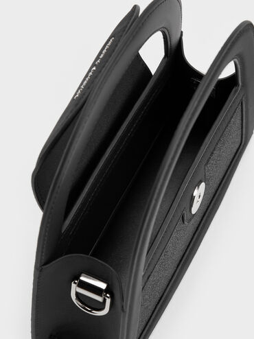 Este Glittered Top Handle Bag, Noir, hi-res