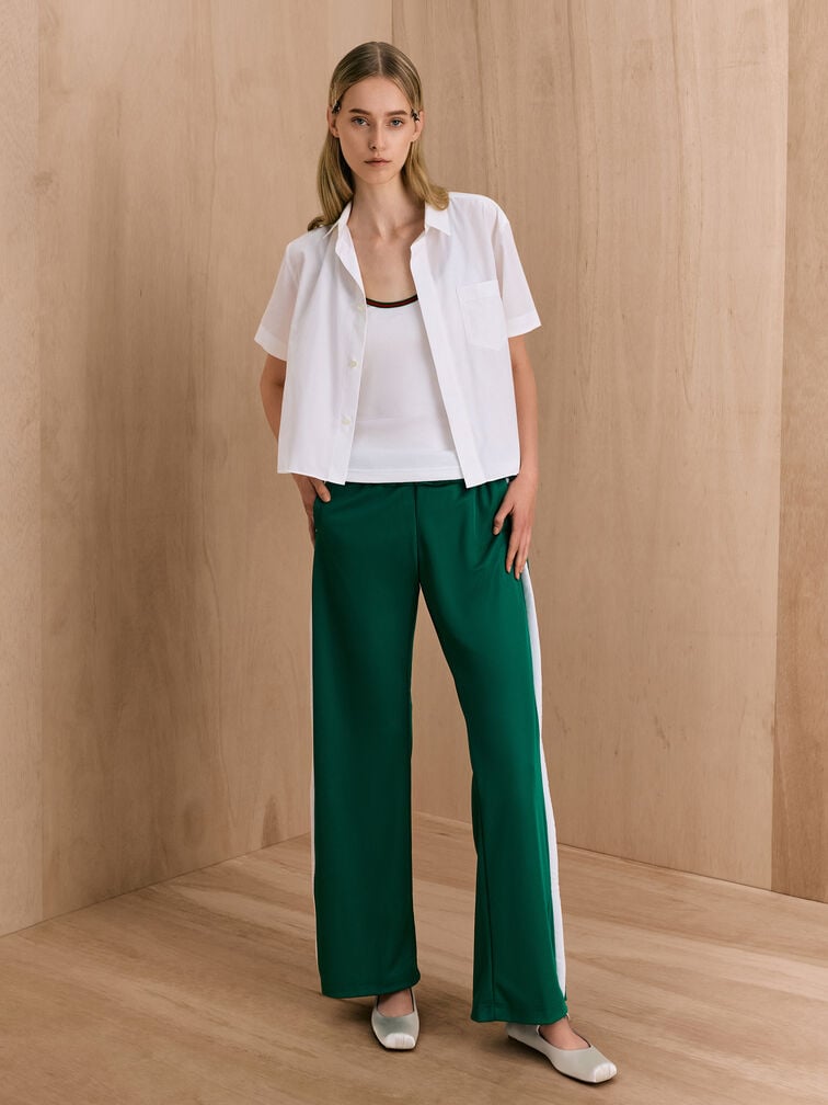 Satin Buckled Square-Toe Mary Jane Flats, Light Grey, hi-res