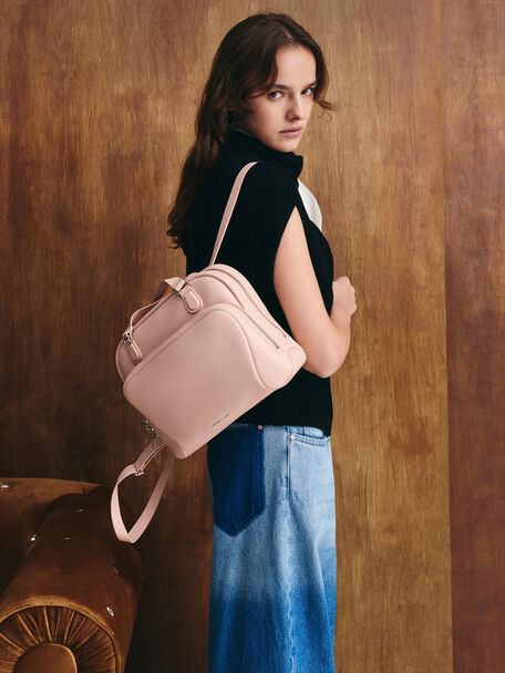 Nelly Boxy Backpack, Light Pink, hi-res