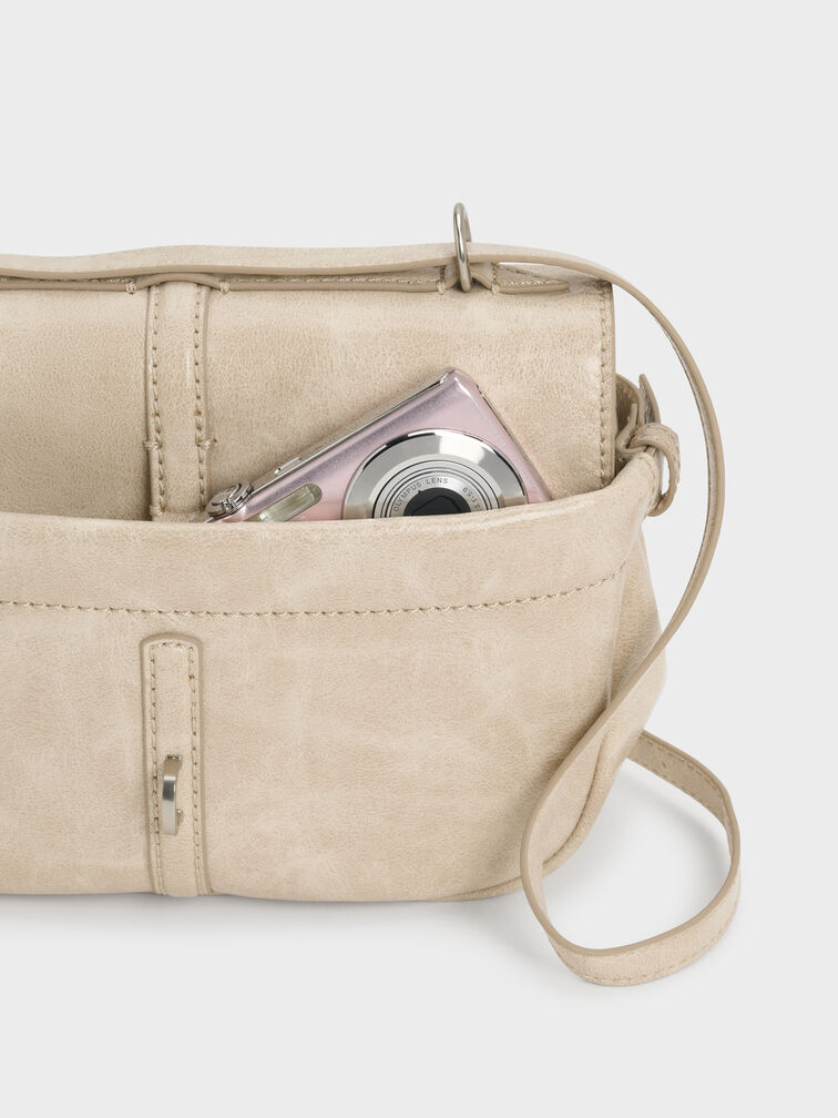 Delfina Chain Crossbody Bag, Sand, hi-res