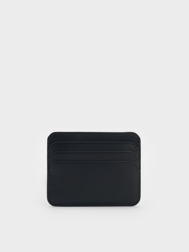 Cleo Two-Tone Quilted Card Holder, Midnight Black, hi-res