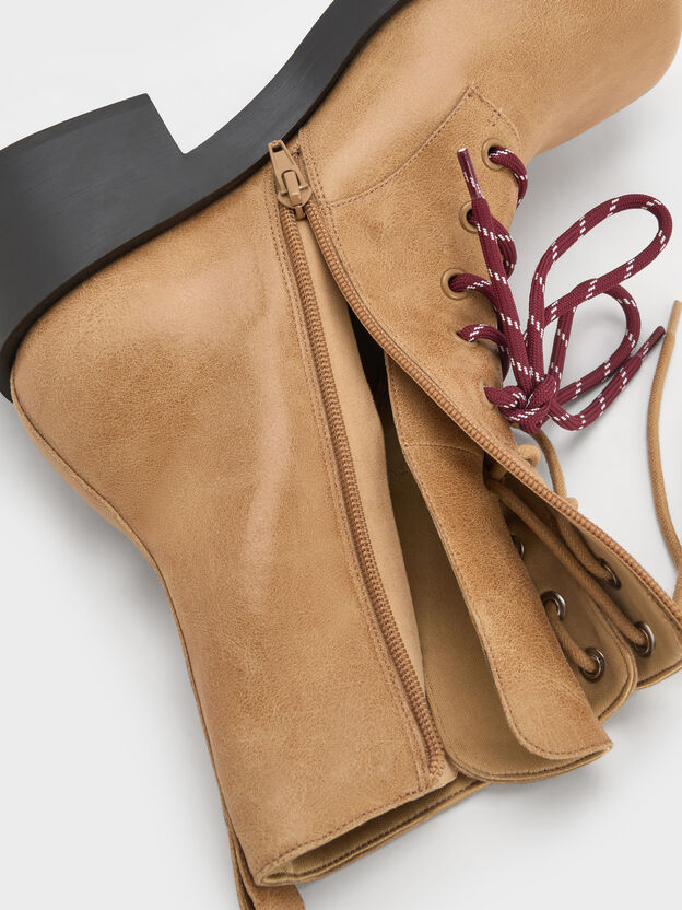 Logan Double-Lace Calf Boots, Sand, hi-res