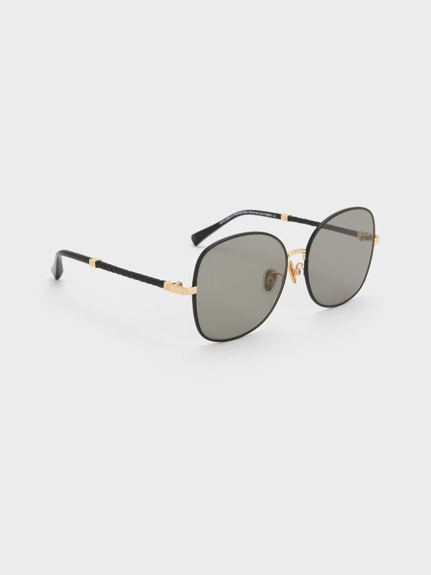 Ivette Butterfly Sunglasses, Black, hi-res