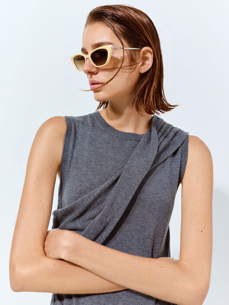 Adalyn Cat-Eye Sunglasses, Butter Yellow, hi-res