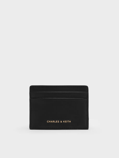 Halsey Ruched Card Holder, Black, hi-res